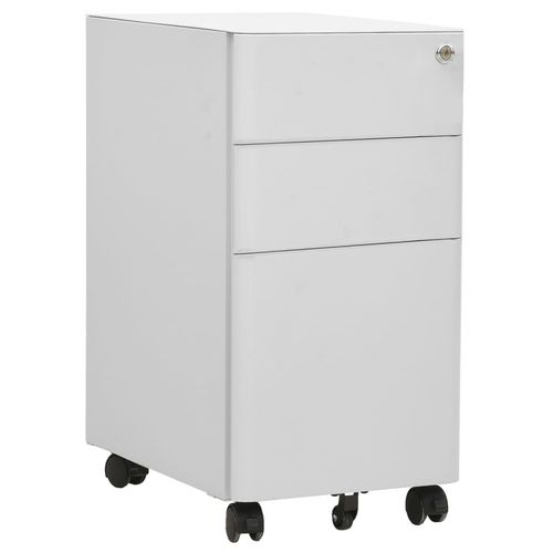 vidaXL Mobile File Cabinet White 30x45x59 cm Steel - light grey