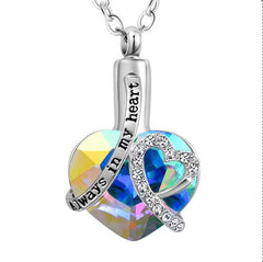 Amerixun Heart Cremation Jewelry - Keepsake Ashes Pendant Necklace
