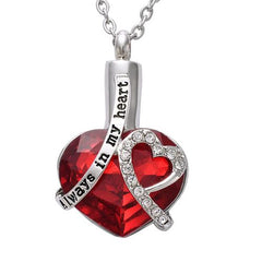 Amerixun Heart Cremation Jewelry - Keepsake Ashes Pendant Necklace
