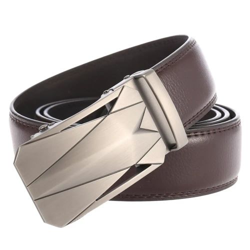 CEXIKA Large Size Genuine Leather Belt with Metal Automatic Buckle