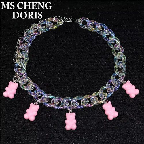 MSCHENGDORIS Trendy Pendant Necklace - Stylish Acrylic Plant Design