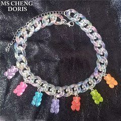 MSCHENGDORIS Trendy Pendant Necklace - Stylish Acrylic Plant Design