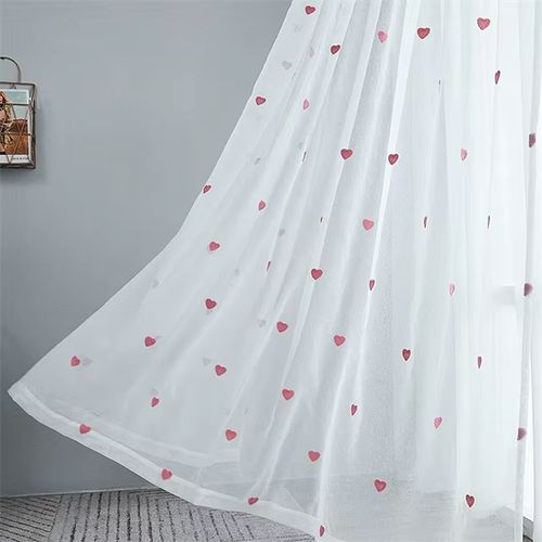 NewWPKIRA Luxury Heart-Shaped Curtains for Home & Office - 1 Panel - Style 01 / 1 PCS W100 X H180cm
