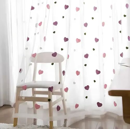 NewWPKIRA Luxury Heart-Shaped Curtains for Home & Office - 1 Panel - Style 02 / 1 PCS W100 X H180cm