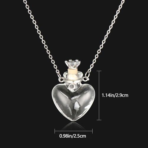 BAYABAYA Perfume Necklace - Trendy Glass Design for Aromatherapy - Heart