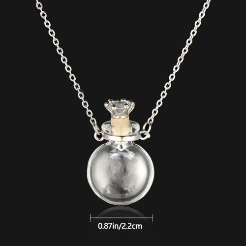 BAYABAYA Perfume Necklace - Trendy Glass Design for Aromatherapy - Flat Round