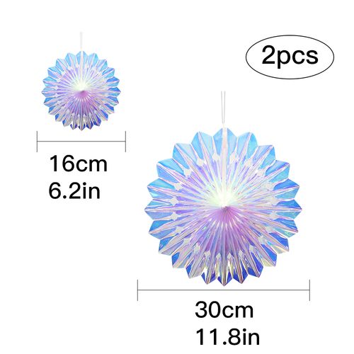 Parehope Iridescent Star Ceiling Fan Curtains for Festive Decor - Round Fans