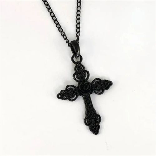 ADARJW Neo-Gothic Pendant Necklace with Gift Bag - 19 Inch Fashion Necklace - Black Zinc Plated