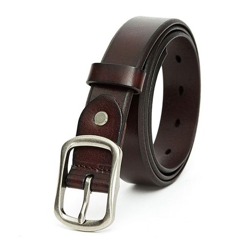 Medyla Fashionable Leather Belt - Durable Metal Buckle - 90-125cm Length - 105CM / Brown