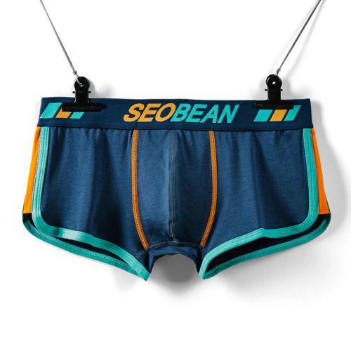 SEOBEAN Breathable Cotton Boxers for Ultimate Comfort - Men’s Underwear - Blue / L