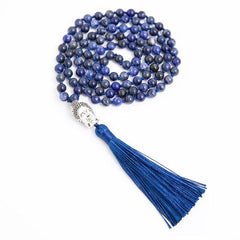 Showboho Natural Sodalite Beaded Necklace for Meditation & Yoga