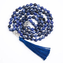 Showboho Natural Sodalite Beaded Necklace for Meditation & Yoga