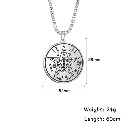 Dawapara Tetragrammaton Pentacle Necklace - Magical Protection Amulet