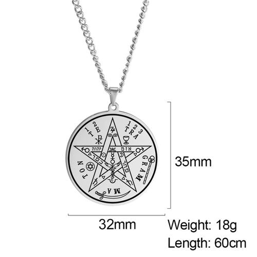 Dawapara Tetragrammaton Pentacle Necklace - Magical Protection Amulet