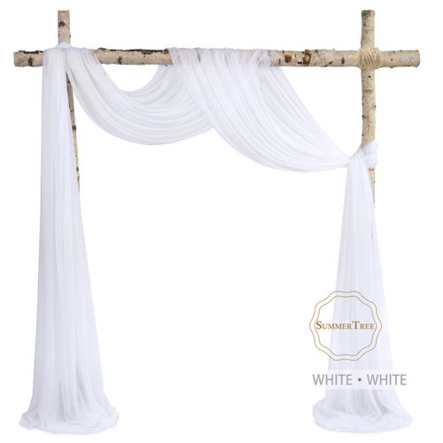 SUMMERTREE Knitted Chiffon Drapes - Elegant Window Treatment for Home & Events