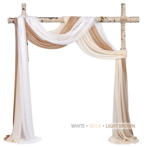 SUMMERTREE Knitted Chiffon Drapes - Elegant Window Treatment for Home & Events