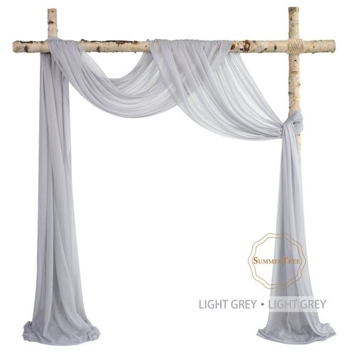 SUMMERTREE Knitted Chiffon Drapes - Elegant Window Treatment for Home & Events