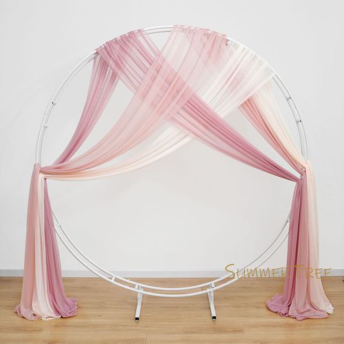 SUMMERTREE Knitted Chiffon Drapes - Elegant Window Treatment for Home & Events - A set
