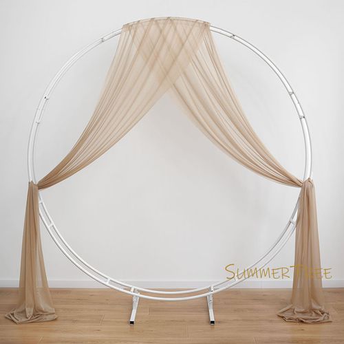 SUMMERTREE Knitted Chiffon Drapes - Elegant Window Treatment for Home & Events - 1 Panel Light Brown