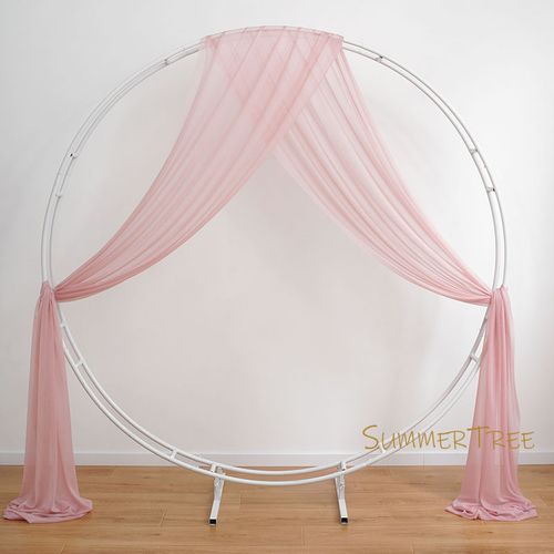 SUMMERTREE Knitted Chiffon Drapes - Elegant Window Treatment for Home & Events - 1 Panel Blush Pink