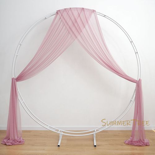 SUMMERTREE Knitted Chiffon Drapes - Elegant Window Treatment for Home & Events - 1 Panel Mauve
