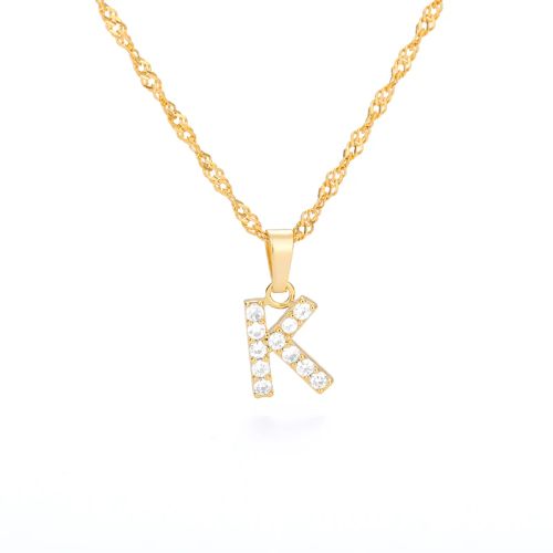 Cubic Zircon Alphabet Necklace For Women Gold Color A-Z Initial Letter Pendant Necklace Shinning Crystal 2025 Jewerly