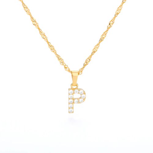 Cubic Zircon Alphabet Necklace For Women Gold Color A-Z Initial Letter Pendant Necklace Shinning Crystal 2025 Jewerly