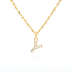 Cubic Zircon Alphabet Necklace For Women Gold Color A-Z Initial Letter Pendant Necklace Shinning Crystal 2025 Jewerly