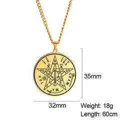 Dawapara Tetragrammaton Pentacle Necklace - Magical Protection Amulet