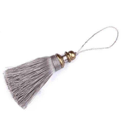 Elegant Polyester Silk Tassels - Versatile Curtain Accessories - 21cm - silver
