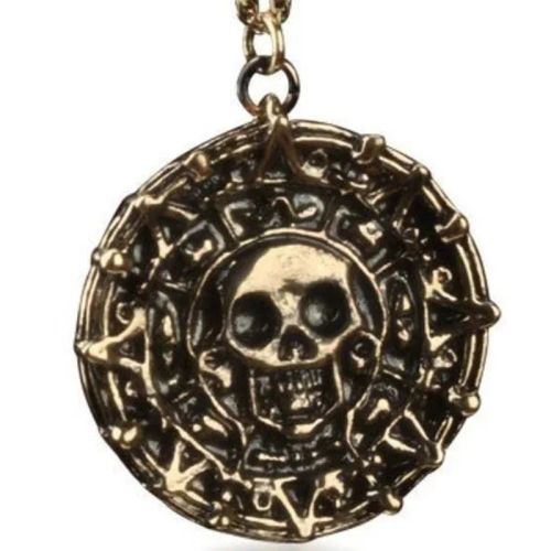 Pirate Skull Round Pendant Necklace Men’s Necklace New Fashion Metal Sweater Chain Accessories Party Jewelry