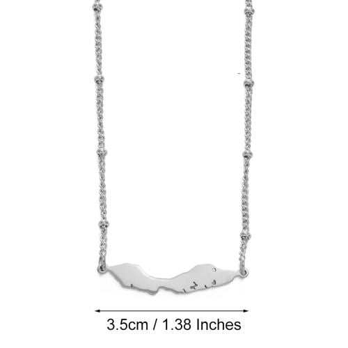 Anniyo Trendy Stainless Steel Pendant Necklace for Birthdays - 35cm add 5cm / Silver 3.5cm