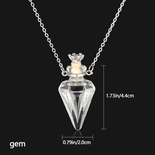 Glaze Vial Pendant Necklace - Stylish Mood Tracker - Trendy Essential Oil Necklace