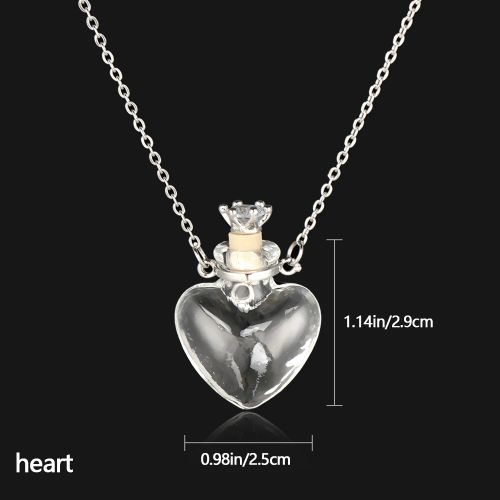Glaze Vial Pendant Necklace - Stylish Mood Tracker - Trendy Essential Oil Necklace - A-heart