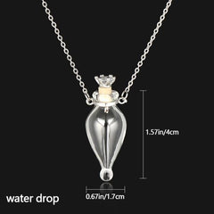 Glaze Vial Pendant Necklace - Stylish Mood Tracker - Trendy Essential Oil Necklace