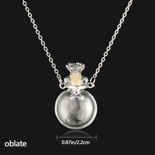 Glaze Vial Pendant Necklace - Stylish Mood Tracker - Trendy Essential Oil Necklace - A-oblate