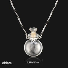 Glaze Vial Pendant Necklace - Stylish Mood Tracker - Trendy Essential Oil Necklace