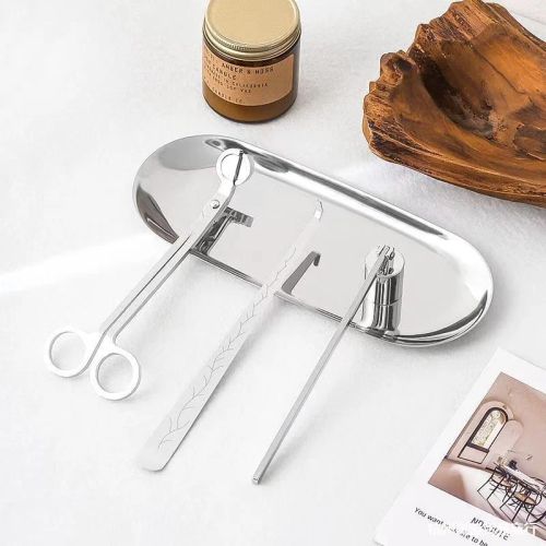 Ins Luxury Candle Accessory Set - Premium Quality Candle Tools for Home Decor - Silver 4pcs B