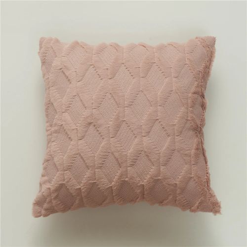 CANIRICA Plush Geometric Cushion Cover for Nordic Home Decor 45x45cm - Leather Pink / 45x45cm
