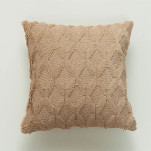 CANIRICA Plush Geometric Cushion Cover for Nordic Home Decor 45x45cm - Coffe / 30x50cm
