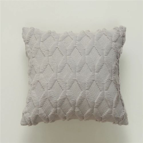 CANIRICA Plush Geometric Cushion Cover for Nordic Home Decor 45x45cm - Light Grey / 45x45cm