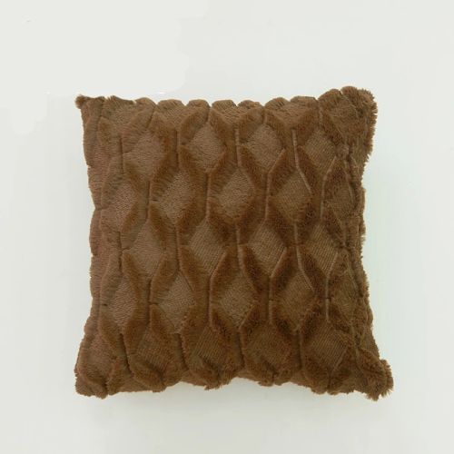CANIRICA Plush Geometric Cushion Cover for Nordic Home Decor 45x45cm - Brown / 40x40cm