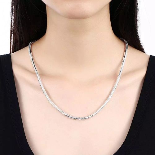 GINSTONELATE 925 Sterling Silver Trendy Necklace & Bracelet Set