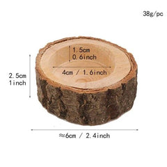 Rustic Wooden Candle Holder - Creative Decor for Home & Events