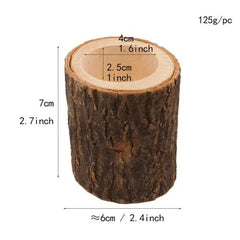 Rustic Wooden Candle Holder - Creative Decor for Home & Events