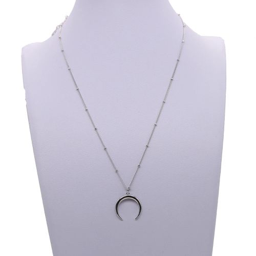 Half Moon Necklace 925 Sterling Silver Crescent Moon Pendant Necklace Horn Choker Women Delicate Kolye Jewelry Demi