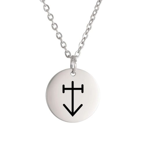 Dawapara Vintage Talisman Necklace Small Charm Odin Symbol Stainless Steel Pendants Necklace Good Luck Amulet