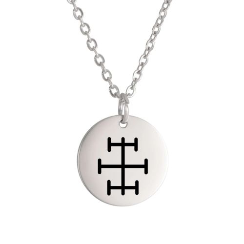 Dawapara Vintage Talisman Necklace Small Charm Odin Symbol Stainless Steel Pendants Necklace Good Luck Amulet - steel