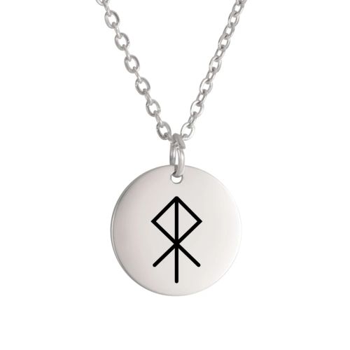 Dawapara Vintage Talisman Necklace Small Charm Odin Symbol Stainless Steel Pendants Necklace Good Luck Amulet