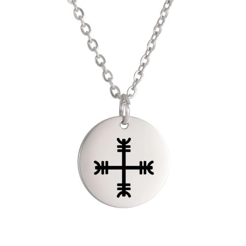 Dawapara Vintage Talisman Necklace Small Charm Odin Symbol Stainless Steel Pendants Necklace Good Luck Amulet